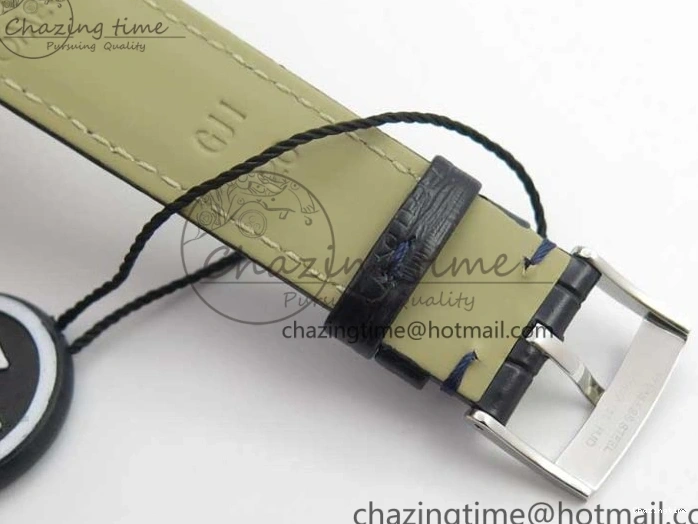 0215 Timeless De Ville Prestige Real PR SS ZF 1:1 Best Edition Gray Dial Blue Markers on Blue Leather Strap MIYOTA 7936